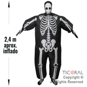 DISFRAZ INFLABLE ESQUELETO COMPLETO ADULTO 2.4 MT X 1